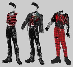 Punk Fashion Inspiration, Pop Rock Aesthetic Outfits, Punk Tiefling, Modern Punk Fashion Male, Alt Rock Fashion, Punk Outfit Drawing, Punk Rock Fashion Mens, Punk Rock Style Outfits, Punk Rock Outfits Men