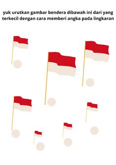 an image of a music note with red and white flags