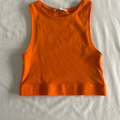 Bright Orange, Never Worn, Super Comfy, And Stretchy. Zara Stretch Cotton Crop Top, Zara Basic Stretch Crop Top, Zara Orange Casual Top, Casual Orange Zara Top, Basic Orange Tops For Summer, Zara Summer Crew Neck Crop Top, Zara Crew Neck Crop Top For Summer, Basic Zara Crop Top For Summer, Fitted Orange Zara Top