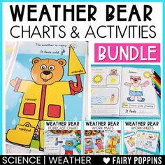 the weather bear chart and activities for kids to use in their homeschool classroom