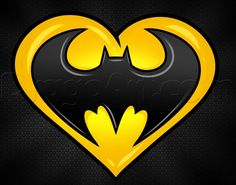 batman symbol in the shape of a heart