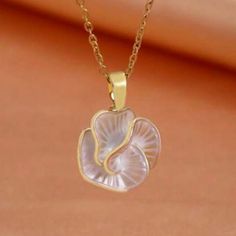 “Frosted Camellia” Victory White Empress Tropical Flower Floral 3d Wavy Abstract Elegant Upscale High End Classy Chic Crystal Encrusted Gold Stainless Steel Necklace. Gorgeous Abstract Interpretation Of A White Camellia (Or Flower Of Your Choice) With Spiral, Wavy, Intertwining 3d Petals. They Have A Gold Lined Border & A Shimmering White “Frosted” Color, As If Dusted By The First Winter Snow. On A Link Chain. Stainless Steel. Anti-Tarnish! Hypoallergenic. Lead & Nickel Free. New. *Matching Earr Feminine White Flower Pendant Jewelry, White Flower Charm Necklace, White Feminine Necklace With Flower Charm, White Flower Shaped Feminine Necklace, Feminine White Necklace With Flower Charm, White Flower Necklace In Feminine Style, Feminine White Flower Charm Necklace, Elegant White Flower-shaped Necklaces, White Petal-shaped Jewelry With Flower Charm