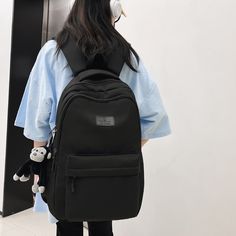 Lining Material: Polyester Main Material: nylon Capacity: 20-35 Litre Preppy Backpack, Designer Handbag Brands, Soft Girl Clothes, Student Book, Fashion Shoes Sneakers, Estilo Preppy, Sport Shoes Women, Luxury Purses, Punk Outfits