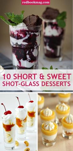 desserts that include short and sweet shots