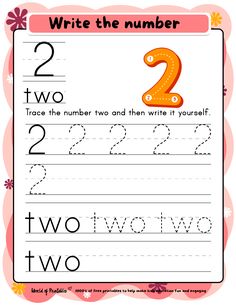 the letter two worksheet for children to practice handwriting and numbers with their own hands