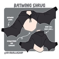 an image of batwing shrug sewing pattern