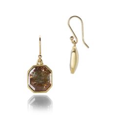 Rustic diamonds possess a unique individuality suited well to the elegance of Gabriella Kiss jewelry. This pair of 18k yellow gold earrings features octagonal rust colored natural diamonds totaling 4.0cttw. The simple bezel drop setting lets the stones sparkle and shine. Total length with curved ear wires measures 7/8". Handcrafted in Hudson Valley, NY, U.S. Gabriella Kiss, Hudson Valley Ny, Yellow Gold Earrings, Diamond Drops, Yellow Gold Earring, Rust Color, Diamond Drop Earrings, Hudson Valley, Bezel Setting