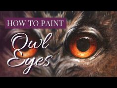 an owl's eyes are shown with the words how to paint owl eyes on it