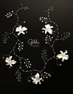 In this new DIY tutorial I will tell you how to make a wedding hair accessories for your future event. Today we will make bridal hair vine from beads, flowers and wire that will fits any bridal hair styles  #gilda #jewelry #howtomake #handmade #diy #hair #vine #wedding #bridal #accessory #GildaWorkshop #tutorial