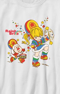 Online only! The Kids Rainbow Brite Parade Pals T-Shirt brings vibrant charm with its colorful design inspired by Rainbow Brite. Featuring a crew neckline, short sleeves, and a comfortable fit, it's ideal for young fans of the cheerful character and her magical world.


	Solid color tee
	Short sleeves
	Crew neckline
	Front graphic
	Regular fit
	100% Cotton
	Machine washable Playful Crew Neck T-shirt For Playtime, Playful Crew Neck Top With Rainbow Print, Multicolor Graphic Tee For Playtime, Cheap Rainbow Graphic Tee, Cute Rainbow Crew Neck T-shirt, Multicolor Short Sleeve T-shirt For Playtime, Playful Rainbow Print Crew Neck Top, Multicolor Cartoon Print T-shirt For Playtime, Cute Rainbow Print Crew Neck T-shirt