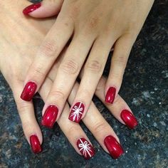 Simple December Nails, Diy Christmas Nails Easy, Diy Christmas Nail Art, Christmas Nails Diy, December Nails, Red Nail Designs