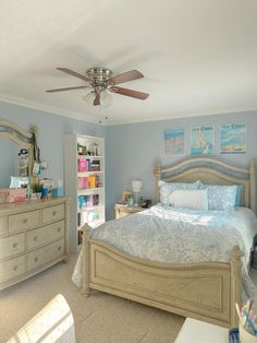 the bedroom is clean and ready to be used as a child's playroom