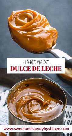 homemade dulce de leche is an easy and delicious dessert that's ready to be eaten