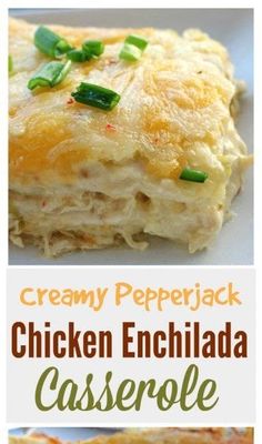 chicken enchilada casserole with creamy pepperjack