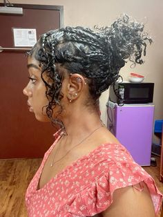 Braid Bun Natural Hair, Low Tension Protective Styles, Cute Curly Hairstyles, Girls Natural Hairstyles, Protective Hairstyles Braids, Hairdos For Curly Hair, Natural Curls Hairstyles, Peinados Fáciles Para Cabello Corto, Natural Hair Styles Easy