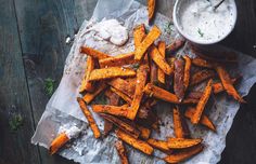 baked sweet potato wedges with ranch dip