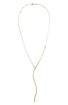 Flattened links catch light along this lariat necklace crafted from 14-karat gold. 20" length, 4" drop 14k gold Imported Lana Jewelry, Necklace Craft, Lariat Necklace, Size 20, Jewelry Box, Nordstrom, Yellow Gold, Yellow, Gold