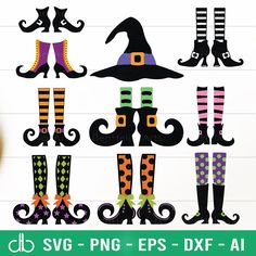 halloween boots and hats svg cut file