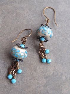 Lampwork Bead Jewelry, Diy Collier, Lampwork Jewelry, Lampwork Glass Beads, Hand Made Jewelry, Bead Earrings