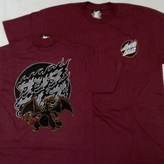 T Shirt 100% Cotton Burgundy Is The Right Color Not Red Red Short Sleeve Tops With Back Print, Red Shirt With Front Print For Streetwear, Casual Skateboarding T-shirt With Back Print, Casual T-shirt With Back Print For Skateboarding, Urban Red Tops For Fan Merchandise, Pokemon Shirt, Santa Cruz Skateboards, Pokemon Shirts, Pokemon