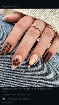 Fall Nail Vibes, Leopard Nails Fall, French Tips For Fall, Earthy Nails Designs Brown, Trendy Nails Fall 2024, Cheetah Nails Design, Nails Design Fall Autumn, Brown And Teal Nails, Fall Leopard Print Nails