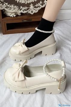 Buckle Outfits, Women's Slip On Shoes, Dressing Style, Ankle Chain, Pu Heels, Pink Girly Things, Pretty Shoes, Rubber Heels