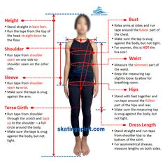 a woman's body with measurements for the top and bottom part of her body