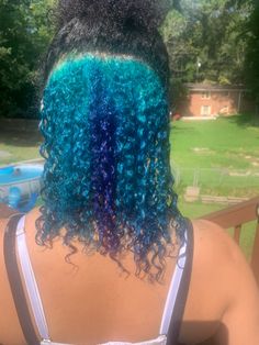 Teal Hair Color, Best Hair Dye, Dyed Hair Blue, Girl Hair Colors, Mixed Curly Hair