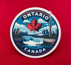 a sticker with the canadian flag on it