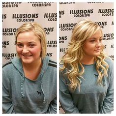 Cold Fusion Hair Extensions done by Kristin @illusionscolorspa!!! Extensions Before And After, Extensions On Short Hair, Curl Hair Extensions, Extensions For Short Hair, Loin Recipes, Hot Head