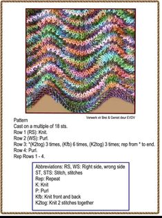 a knitted afghan pattern with instructions for the diagonal chevron stitchs on it