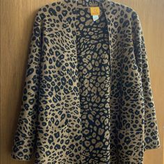 Ruby Rd Leopard Print Cardigan Size Small. Casual Leopard Print Outerwear For Layering, Leopard Print Layering Outerwear For Fall, Leopard Print Cardigan, Sweaters & Cardigans, Black And Brown, Cardigans, Leopard Print, Ruby, Sweaters For Women