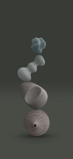 three rocks stacked on top of each other in the shape of an hour and two circles