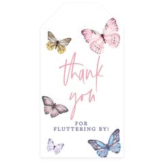 Kids Party Favor Classic Thank You Tags with String Butterfly 1st Birthday, Butterfly Ideas, Kids Gift Bags, Mason Jar Tags, 1st Birthday Party Favors, Animal Party Favors, Safari Theme Party, Pastel Butterflies, Birthday Gift Tags