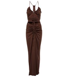 Cutout Style, Christopher Esber, Cutout Maxi Dress, Maxi Jersey Dress, Necklines For Dresses, Maxi Dress Green, Halterneck Dress, Soft Natural, Style Maxi Dress