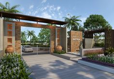 an artist's rendering of the entrance to a resort