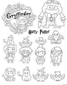 harry potter coloring pages for children to print and color with their own name on the page