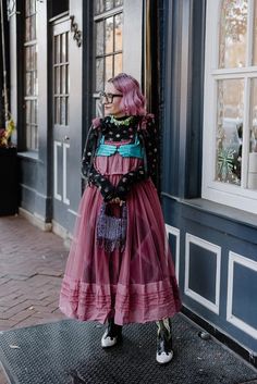 Maximalist Formal Dress, Eclectic Formal Dresses, Maximalist Eccentric, Fairy Types, Colorful Goth, Cult Of Personality, Dopamine Dressing, Funky Dresses, Poetry Reading