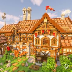 an image of a very nice looking house in minecraft