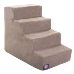 a set of stairs that have been made out of suede material and are light brown