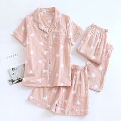 pajamas three-piece set short sleeves shorts trousers – lastrafashion