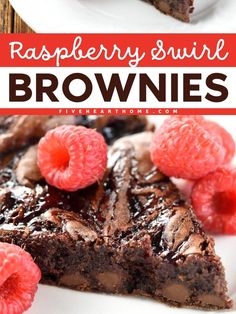 Impress loved ones with these Homemade Raspberry Swirl Brownies! With a slightly tart, fruity ribbon running through them, these fudgy brownies are a decadent Valentine's Day food idea. Save this Valentine's Day dessert recipe!