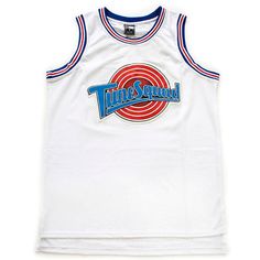 bill murray tune squad costume White Varsity Basketball Jersey, White Sleeveless College Jersey, White Sleeveless Jersey For Game Day, Throwback Team Jersey Tops, Throwback Jersey Tops With Team Name, Throwback Jersey Tops For Game Day, White Sleeveless Top With Team Logo, Throwback Basketball Tops With Team Logo, Throwback Jersey Tops For Sports Season