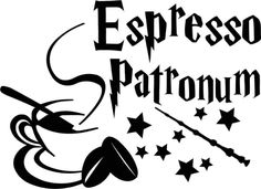 the logo for espresso patronum is shown in black on a white background