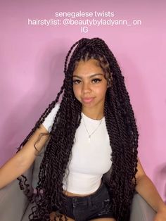 Half Up Half Down Senegalese Twists, Criss Cross Senegalese Twist, Small Long Twists, Long Senegalese Twist With Curly Ends, Medium Senegalese Twist With Curly Ends, Long Marley Twists Medium, Segalesse Twist, Senegalese Twist Hairstyles With Curls, Large Senegalese Twist Long