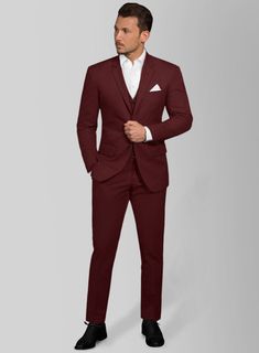 Step into the spotlight and captivate everyone with your impeccable taste by adorning our Italian Maroon Cotton Stretch Suit. Crafted with a premium blend of cotton and lycra, this suit offers the perfect combination of comfort and flexibility, ensuring that you look and feel your best throughout the day or night. The lavish shade of maroon adds a touch of sophistication to your ensemble, while the solid texture of the fabric elevates the suit to new heights of style, showcasing your discerning Fitted Sets With Welt Pockets For Business Casual, Tailored Cotton Suit With Welt Pockets, Tailored Cotton Suits With Welt Pockets, Semi-formal Long Sleeve Cotton Suits, Cotton Long Sleeve Suits For Semi-formal Occasions, Slim Fit Cotton Suits For Workwear, Slim Fit Cotton Suit For Work, Semi-formal Slim Fit Suiting Fabric Set, Cotton Suits For Business Casual