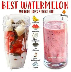 Tasty Smoothies, Best Watermelon, Juice Blends, Watermelon Smoothie Recipes, Nutrient Packed Smoothies, Resep Smoothie, Fruit Smoothie Recipes Healthy, Coffee Snacks, Smoothie Recipes Healthy Breakfast