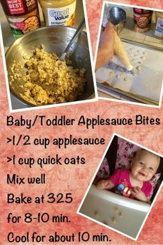 baby / toddler applesauce bites and cupcakes mix well for 8 - 10 minutes