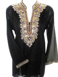 Women Tunic Top / Party Dress / Embroidered Tops for Women / Beads and Stone Work/ Best Casual Wear For Women /Premium Wear / Customizable ✔This dress is made from Soft Light Weight Georgette Fabric ✔ Beads and Stone Work ✔Collared neck; mid-thigh length dress. ✔Sleeve: Bracelet sleeve ✔ Gentle hand Washes ✔High-quality soft fabric makes you feel soft and comfortable. ✔It's a casual style, suitable for leisure, party and special occasions. ✔The pattern of the dress makes it eye-catching. ✔Comfor Work Party Dress, Embroidered Tops, Cotton Tunic Dress, Women Tunic, Tunic Designs, Tunic Tops Casual, Casual Wear Women, Floral Embroidered Top, Casual Tunics