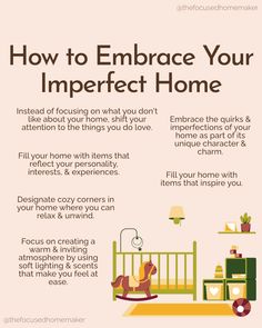 an info sheet describing how to embrace your imperfect home